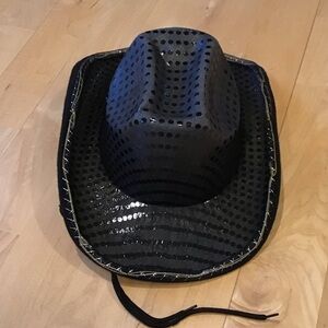 Novelty Black Sequin Cowboy Hat